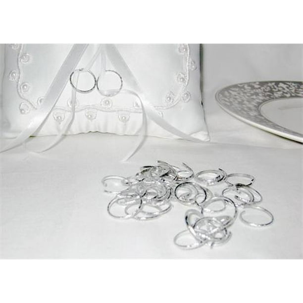 JenlyFaovrs Silver Color Aluminum Wedding Ring Party Favors Decoration (144 Pieces)
