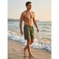 thumbnail image 4 of FRSASU Mens Casual Cargo Shorts Casual Drawstring Shorts Relaxed Fit Summer Beach for Men Army Green, 4 of 6