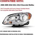 thumbnail image 2 of Ensamblaje de Faros ISHARINGAUTOPARTS para Chevy Malibu 2008-2012, 2 of 5