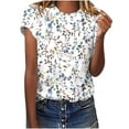 thumbnail image 2 of Patlollav Womens Summer Tees Blouses Crewneck Short Sleeve T-Shirts Floral Print Fit Basic Tops, 2 of 6