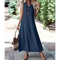 thumbnail image 4 of Summer Dresses for Women Cotton Linen Maxi Dress Casual Sleeveless Solid Long Sundress XL, 4 of 7