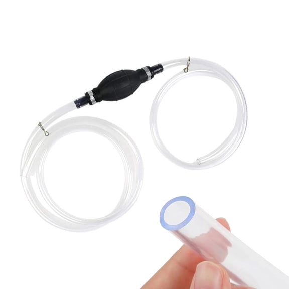 Gogcaro Gasoline Siphon Hose, Gas Oil Water Fuel Transfer Siphon Pump, Portable Widely Use Hand Fuel Pump, Fuel Transfer Pump with 2 Durable PVC Hoses