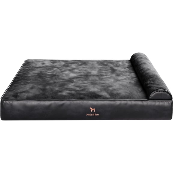 NOAH & PAW Giant Dog Bed XXL 55x45x11 Inch, Orthopedic Dog Beds, Eggshell Memory Foam Infused with Cooling Gel, Waterproof, Machine Washable, Includes Inner Cover (Vegan Leather)