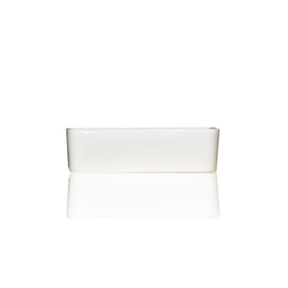 White Rounded Rectangle Modern Farmhouse Vitreous Porcelain Enamel Apron Vessel Sink