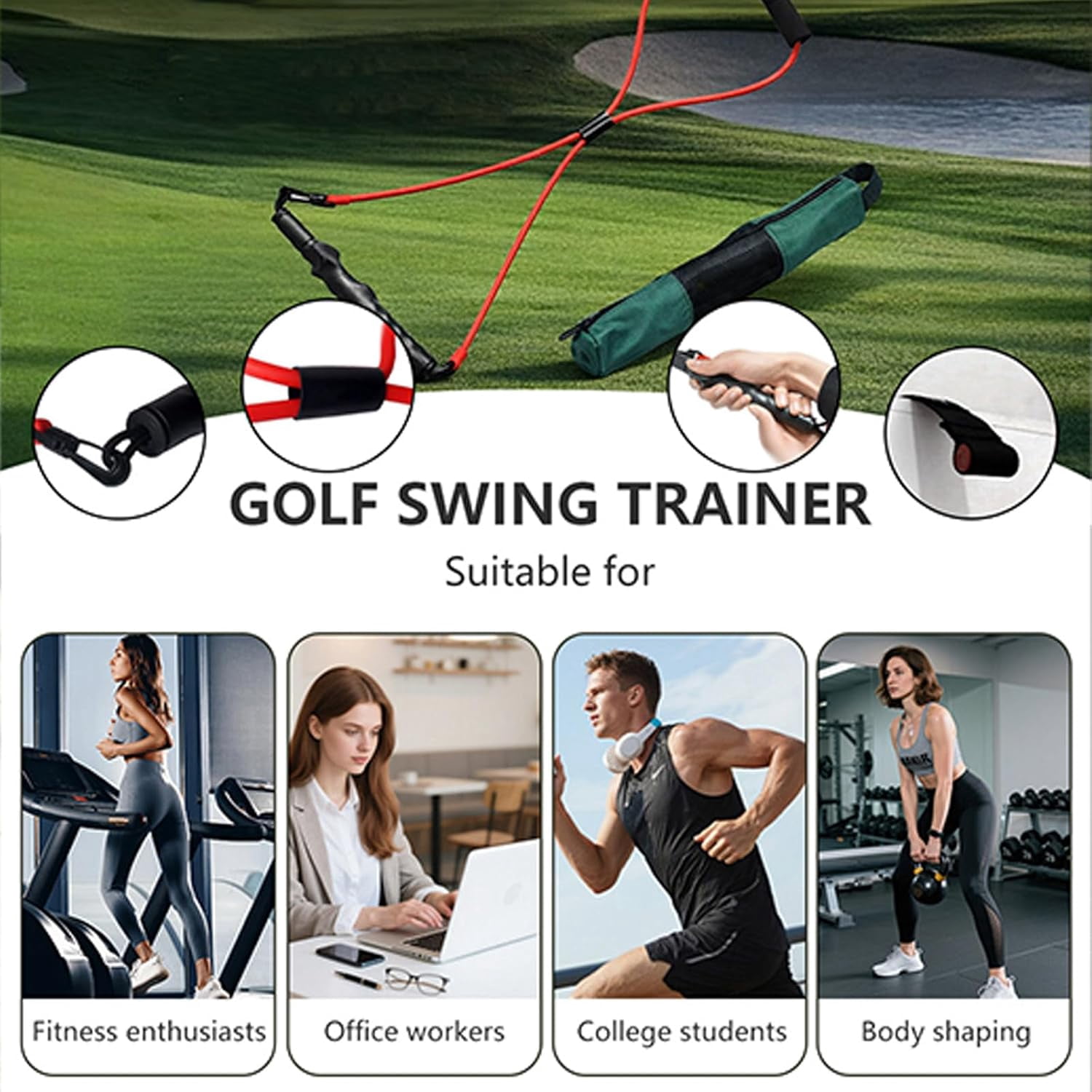 A99 Golf Men & Women Exercise Resistance Bands Comfort Handles Great for Workouts Physical Therapy Yoga Exercise Bands Pull up Bands, Red