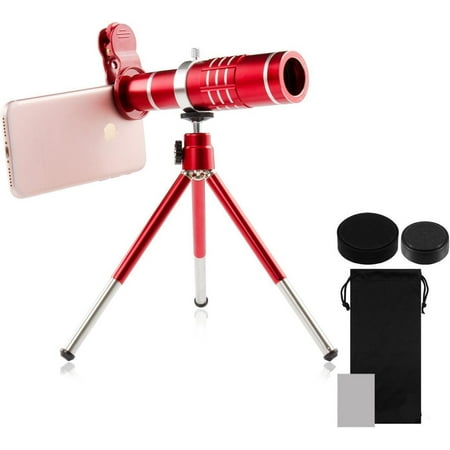 LINLIN Phone Camera Lens Universal 18x Telephoto Lens Monocular Optical Telescope Lens External Mobile Phone Telescope with Tripod and Universal Clip for iPhone Samsung Galaxy LG HTC Huawei and More