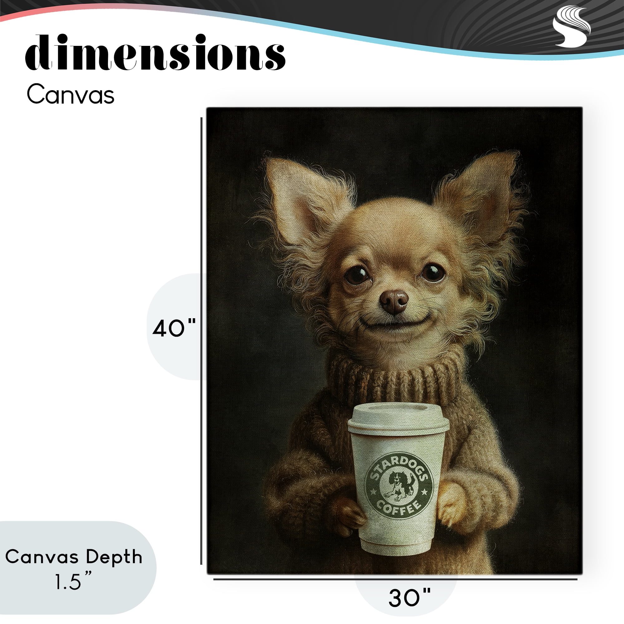 Stupell Industries Espresso Pup in Cozy Sweater Canvas Wall Art, design by Svetlana Aleynikova