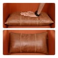 thumbnail image 6 of Genuine Lambskin Leather Pillow Cover, 20x28 Inch Case for Lumbar Throw Couch Pillows, Thick & Soft Cushion Covers for Sofa Bed Home Decor (Cognac Brown Plain Pack of 2), 6 of 6