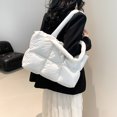 thumbnail image 5 of Diconna Women's Tote Shoulder Bags Square Bread Grid Rebound Soft Strap Large Capacity Zip-Up Bags, 5 of 5