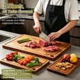 thumbnail image 5 of OVINESY Bamboo Cutting Board Set with Storage Stand, 4 Pcs Wood Cutting Boards for Kitchen, Deep Juice Grooves, Knife-Friendly Surface, Space-Saving Charcuterie & Meal Prep Board Set for Home Kitchen, 5 of 9