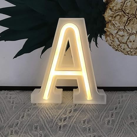 WE LED Alphabet Letter Lights Battery and USB Operated Alphabet Letter Light Neon Sign Decorative Light up Words Letters Lights,Warm White