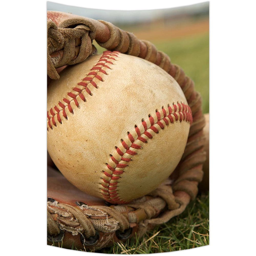 GCKG Vintage Baseball Wall Art Tapestries Home Decor Wall Hanging