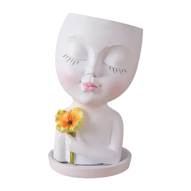 Girl With Flowers Flower Pot Resin Flower Pot