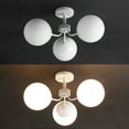 thumbnail image 4 of JONATHAN Y Olivier 23.5" 3-Light Bohemian Farmhouse Iron/Frosted Glass LED Semi Flush Mount, White, JYL7600D, 4 of 9