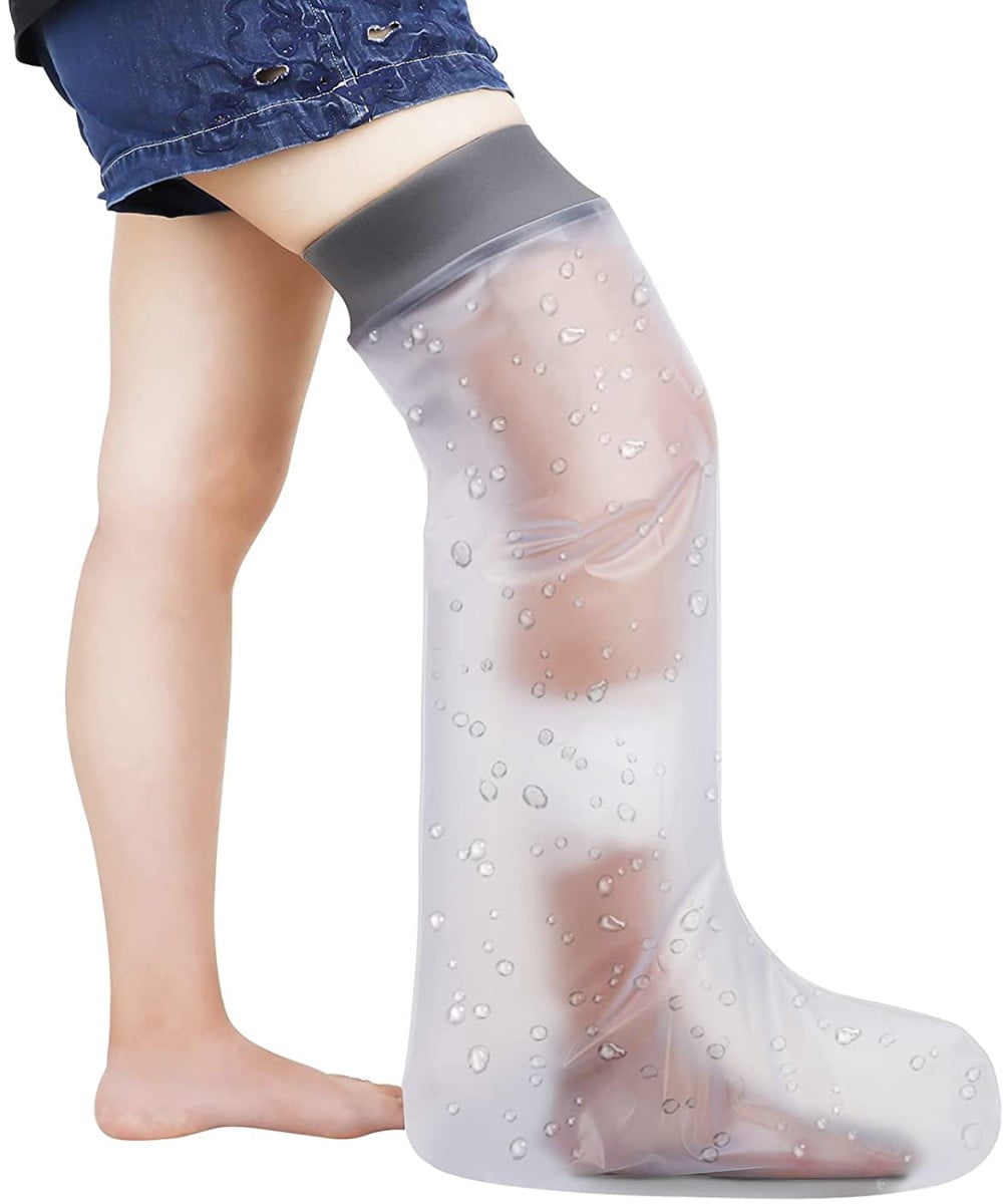 Puseky Cast Covers for Shower Leg, Reusable Adult Waterproof Full Leg Cast Protector Shower