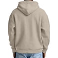 thumbnail image 4 of LNZGNM Henley Hoodie for Men Waffle Knit Drawstring Pullover Long Sleeve Casual Loose Fit Sweatshirt Hooded Tops 2026, Khaki (XL), 4 of 5