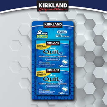 Kirkland Signature Quit Gum, 380 Pieces 2 mg (Best Way To Quit Chewing)