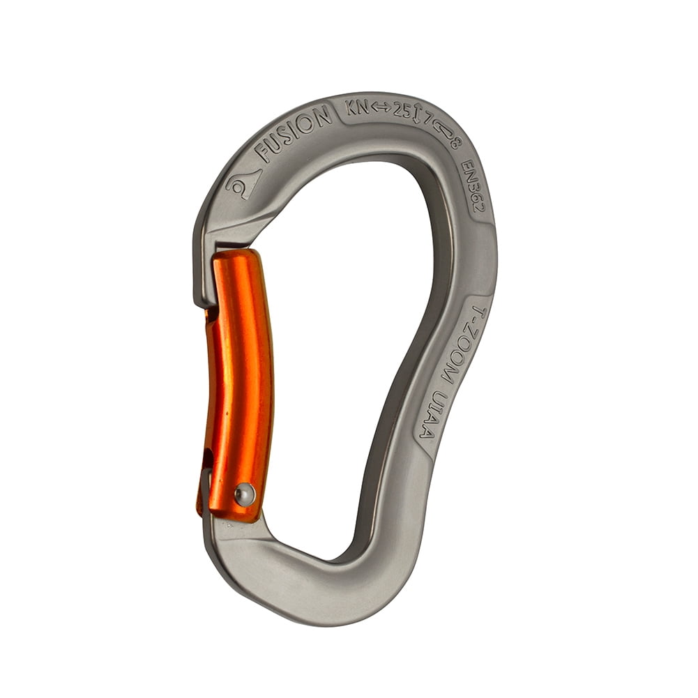 Fusion Climb Techno Zoom Bent Gate Ergonomic Carabiner Gray//Orange