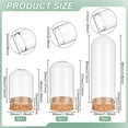 thumbnail image 2 of 24Pcs 3 Size Small Glass Display Dome Cloche Glass Display Dome with Cork Base Cloche Bell Jar Dome for Doll House Container Anniversary Party Favor Decoration, 2 of 6