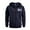 Navy, variant on Men's Flag Print Hoodie with Zipper Arm Pocket, Fleece Cardigan Oversized Casual Pullover for Casual Style, Outdoor,Black,L