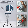 thumbnail image 4 of Bastón Yayayo con asiento de aleación de aluminio, portátil, LED, plegable, para adultos mayores, altura ajustable, taburete pesado, regalo azul, 4 of 5