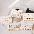 thumbnail image 3 of Pendientes 9 pares/hoja de pendientes de aleación, proceso de galvanoplastia, accesorios de perlas con incrustaciones de diamantes sin aleación, juego de adornos combinados 1 1, 3 of 5