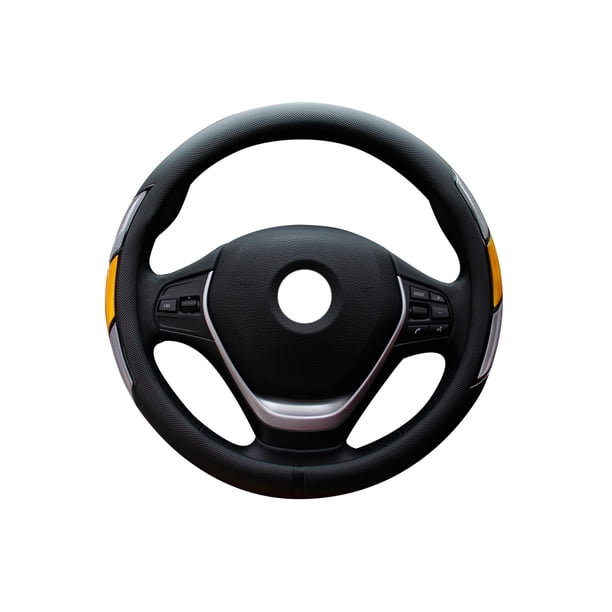 sweethay Funda Universal para volante de coche, diseño deportivo antideslizante, funda para volante de cuero deportivo Automoción decorativa y accesorios amarillo negro sweethay VI000007-02