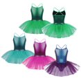 thumbnail image 4 of Vestido de tutú de ballet de sirena con purpurina para niñas, ropa de baile para niñas, disfraces de princesa para entrenamiento de niñas, leotardos para gimnasia, 4 of 5