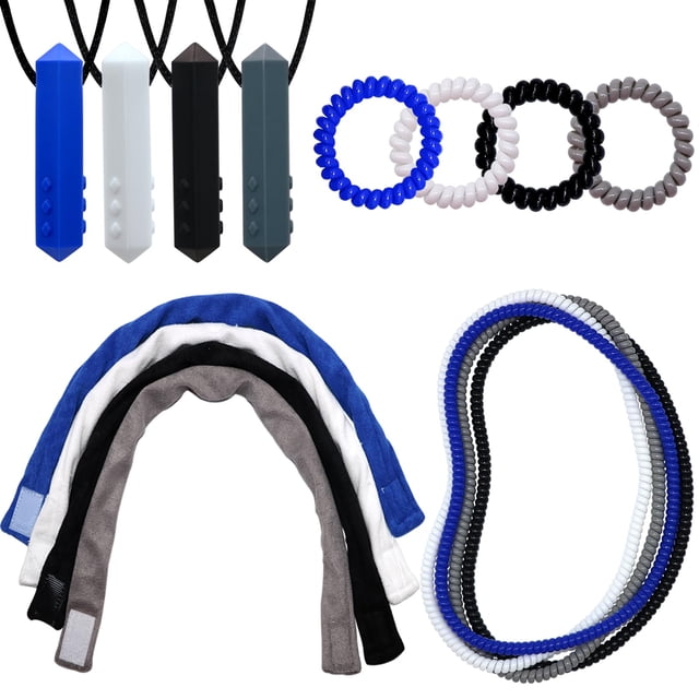 Juego de 16 piezas de collares y pulseras masticables de silicona sensorial Olugu