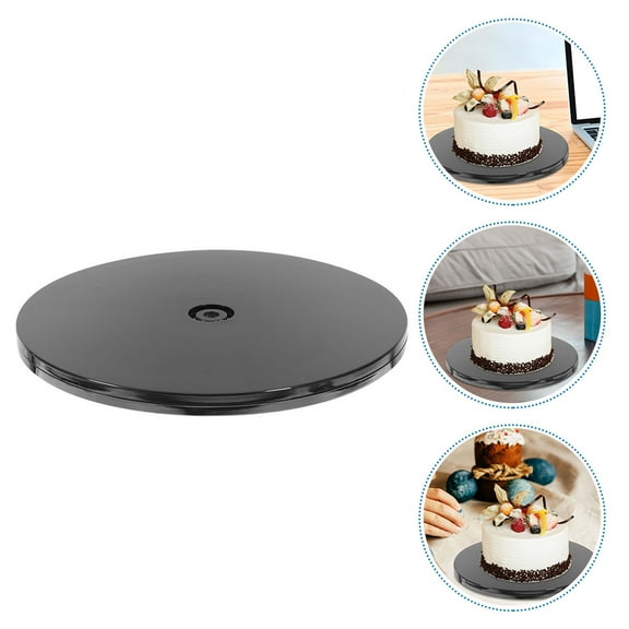 HONMEET Household Table Turntable Cake Display Turntable Black ABS 1Pack