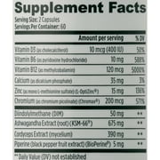 Weider Prime Testosterone Support - Mens Nutrition - Enriched with Vitamins & Minerals - With Ashwagandha, Chromax Chromium, Bioperine & Zinc - Gluten Free - 120 Capsules