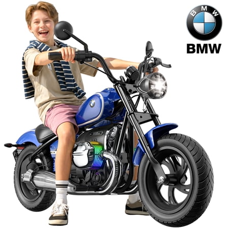 East doll BMW licensed Electric Motorcycle for Kids, 24V Ride on Toy for Big Kids 6-12, 300W Power Motor, Up to 13.05MPH & 12 Miles Range, Lights & Music, Electric Car for Kids, Black