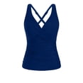 thumbnail image 5 of Fewfanhot Swimsuits for Women Underwire Tankini Top Twist V Neck Push Up Swim Top Ruched Bathing Suit Tops Only, 5 of 5