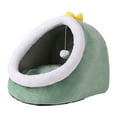 thumbnail image 1 of Foldable Cat Bed with Plush Mat, Large Enclosed Cat Cave for Indoor Cats, Multi-Functional Cat Furniture with Warm Hideaway, Space Saving Design for Home Decor, 1 of 9