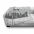 thumbnail image 3 of NYC Scene Soft Flannel Fleece Throw Blanket, Modern Design of New York Calligraphy with City Skyscrapers, Cozy Plush for Indoor and Outdoor Use, 50" x 70", Charcoal Grey White, by Ambesonne, 3 of 6