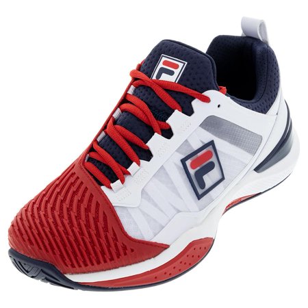 Fila Men`s Speedserve Energized Tennis Shoes White and Fila Red ( 7.5 )