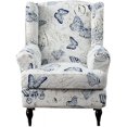 thumbnail image 1 of Wing Chair Slipcovers Stretch Spandex Wingback Chair Covers Sofa Slipcover Printing Wingback Armchair Slipcovers Furniture Protector Couch Soft with Elastic Bottom for Wingback Chairs, 1 of 5