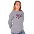 thumbnail image 3 of Hope Breast Cancer Awareness Ribbon Women's Long Sleeve T Shirt Brisco Brands M, 3 of 6