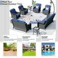 thumbnail image 2 of Ovios 8-Piece Wicker Outdoor Sectional Patio Set with Swivel Chairs and Loveseat, Gray, 2 of 6