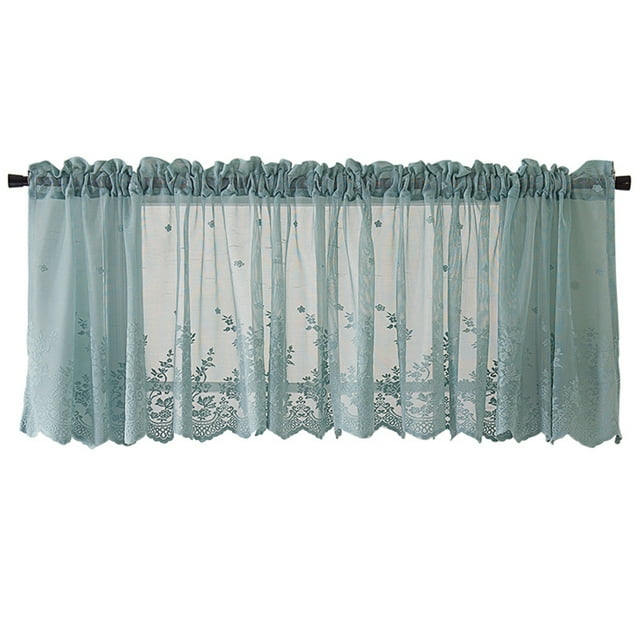 braveheart Lace Cafe Kitchen Ruffle Ruffle window drape valance Window Drape Valance Semi Transparent Voile Curtains Window Treatment