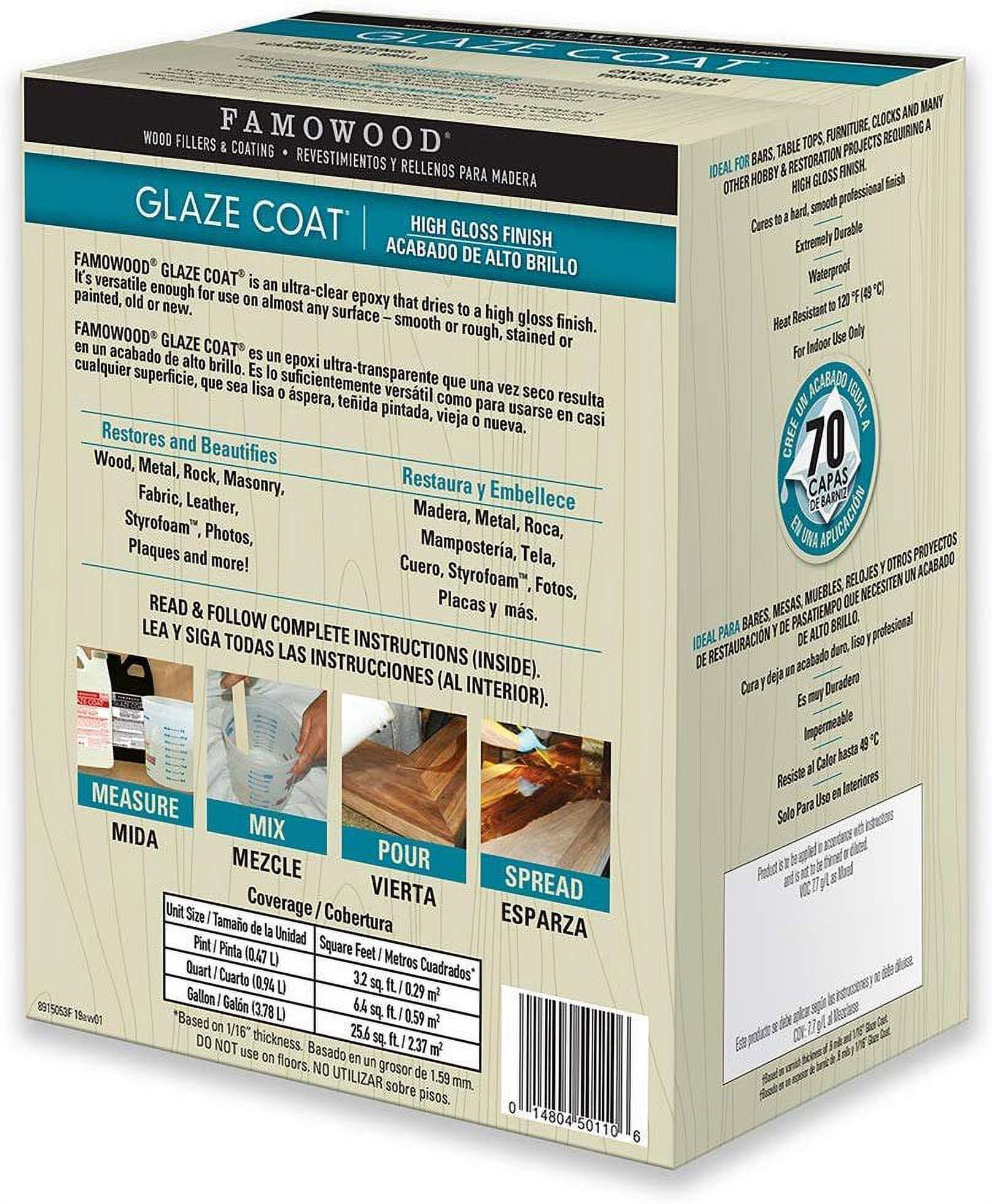 famowood Glaze Coat High Gloss Epoxy Coating, 1 gal