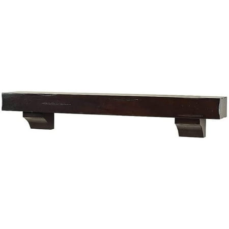 

Mantels Direct Breckenridge 48 Rustic Distressed Wood Fireplace Mantel Shelf in Espresso