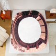 thumbnail image 4 of Manfei Tokyo Black Cat Fitted Sheet Queen, Japanese Scenery Bedding, Gray Pink, 3-Piece, 1 Fitted Sheet and 2 Pillowcases, 4 of 6