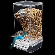 Mess-Free Bird Feeder - Automatic No-Waste Cage Accessory, Filtered Leak-Proof Feeder for Parakeets Budgies Finches Cockatiels Lovebirds