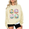 thumbnail image 2 of HOOJT Women's Crewneck Sweatshirts Fall Long Sleeve Shirts Halloween Printed Hoodless Sweatshirts Funny Novelty Pumpkin Print Loose Pullover Top Halloween Costumes, 2 of 4