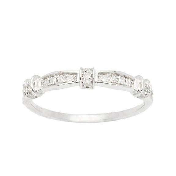10k White Gold Contoured Diamond Wedding Band (1/6 cttw, I-J Color, I2-I3 Clarity)