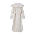 thumbnail image 6 of IUYRTFE Women's Long Wool Blend Coat with Shawl Collar and Self Tie Belt Slim Fit Wrap Winter Overcoat, 6 of 8