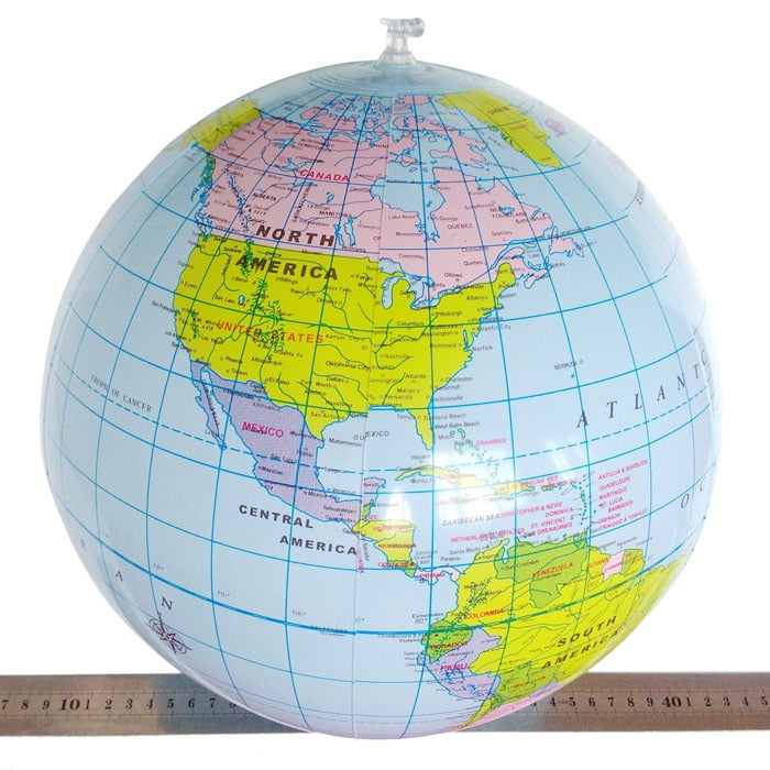40CM Inflatable World Globe Teach Education Geography Map Toy Kid Beach Ball TJ7 