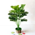 thumbnail image 4 of 1 Bouquet Artificial Monstera Green Plastic Fake Monstera Floral Foliage Plant for Home, 4 of 6