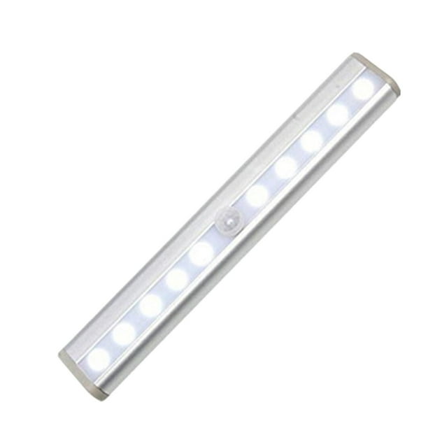 Sensor de movimiento 10 luces LED para interiores - Tiras de luces para armario, cocina, tamaño: 19 * 3 * 1,5 cm, baño, 1 unidad Luz nocturna con detección automática, diseño humanizado: la